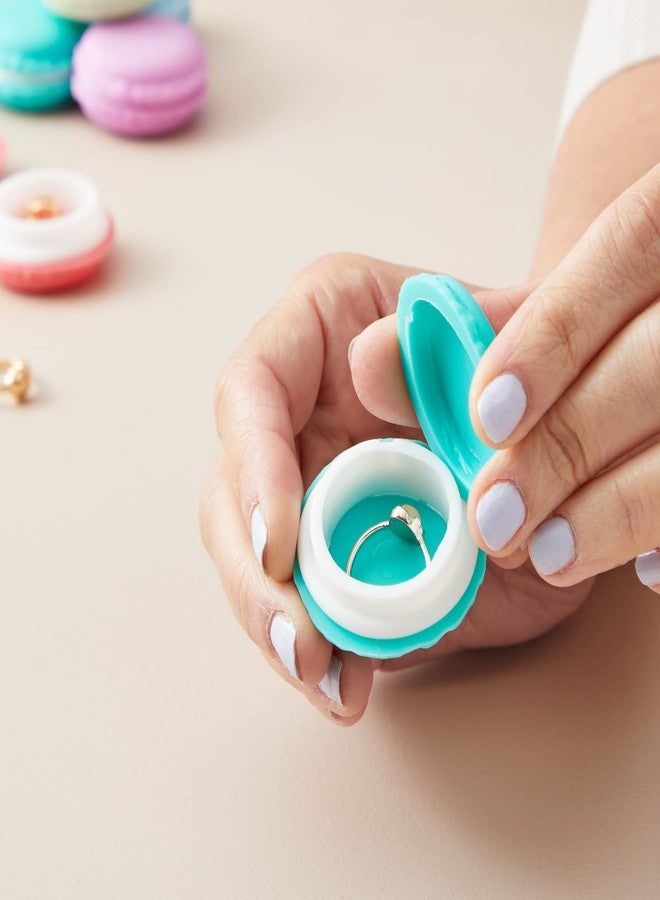 Juvale Macaron Pill Case - Macaron Jewelry Holder & Pill Box - Durable Mini Plastic Containers with Lids - 8 Colors, 1.7 in - Pack of 16 - Image 3
